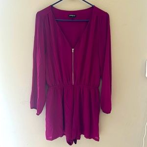 Burgundy long sleeve romper